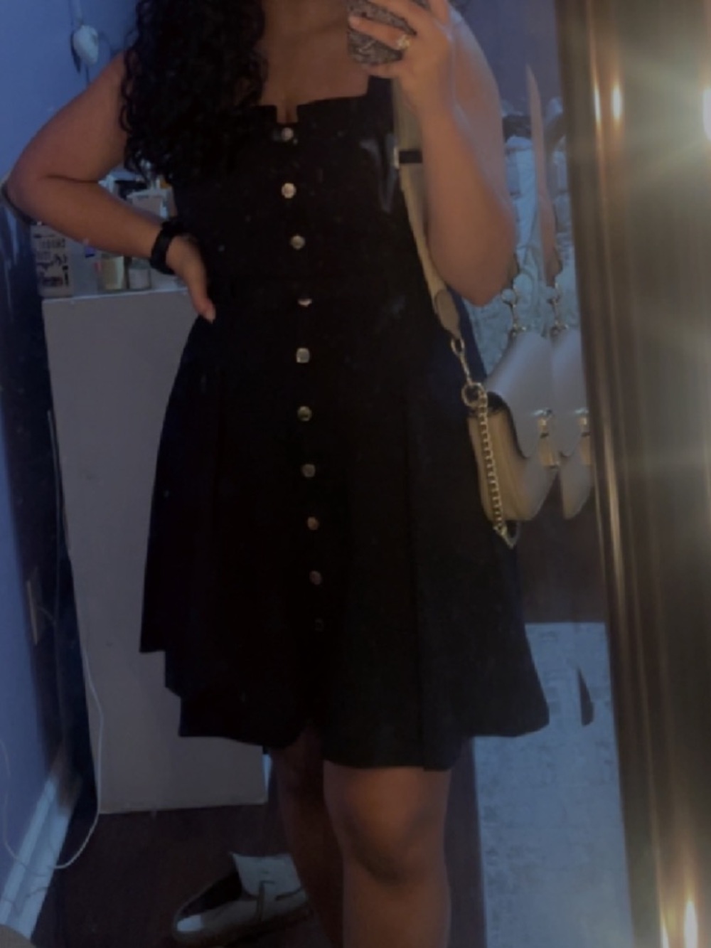 Tommy Hilfiger Navy Button-Front Mini Dress